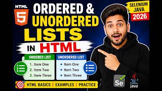 38. Ordered and Unordered Lists in HTML (Selenium Java 2026)