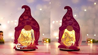How to make Gnome Valentin Shadow Box - Diy Valentine decorations ideas 2024 - Gnome V2