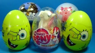 3 Surprise Eggs Nickelodeon Spongebob My Little Pony Luntik Ice Age 4 Continental Drif Eggs