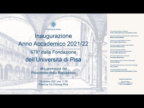 Inaugurazione Anno Accademico 2021-22 Università di Pisa LIS