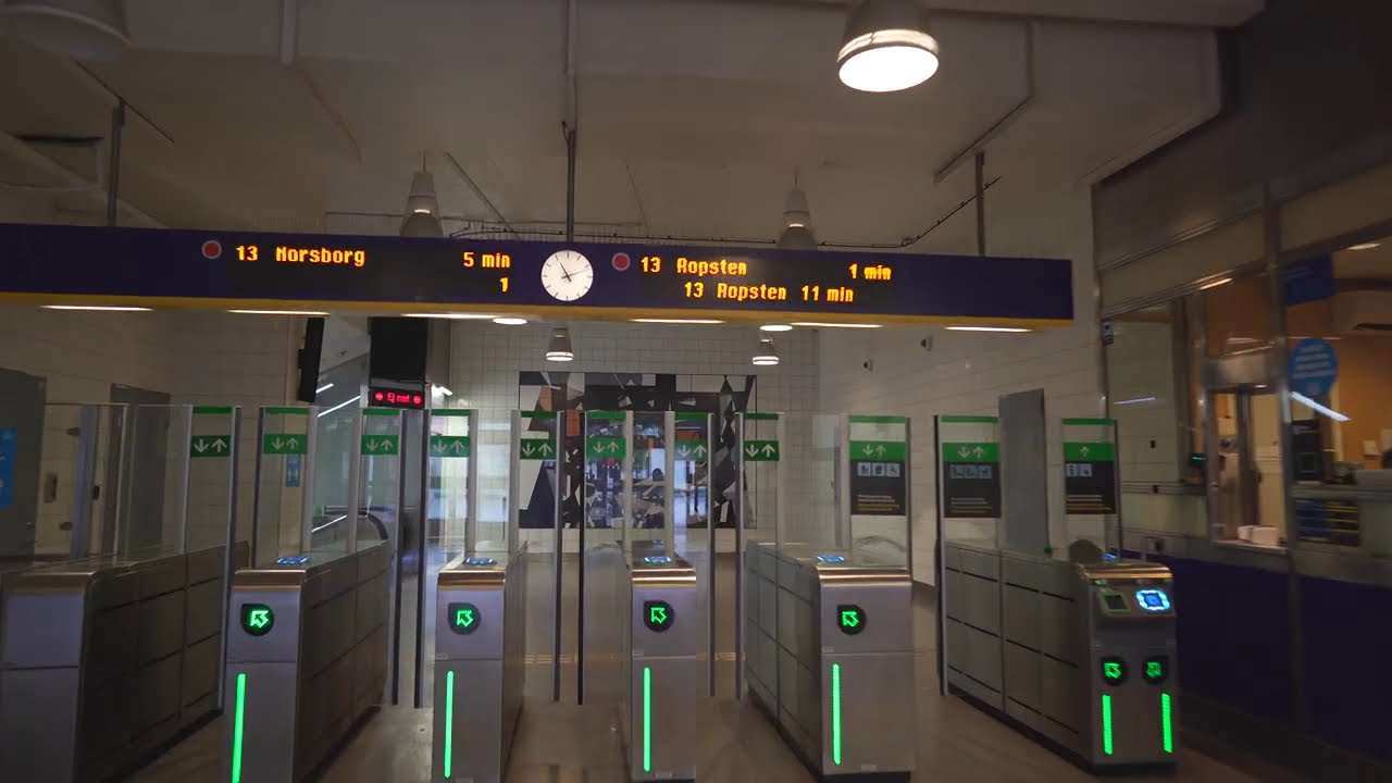 Sweden, Stockholm, subway ride from Skärholmen to T-Centralen