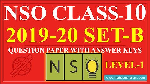 NSO Class-10 Set-B 2019-20 | National Science Olympiad SOLVED PAPER | previous year Class 10 2019-20