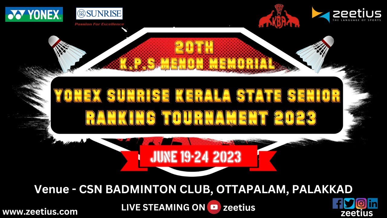 20TH KPS MENON MEMORIAL YONEX SUNRISE KERALA STATE SENIOR RANKING TOURNAMENT 2023 - DAY 3 - Court 1