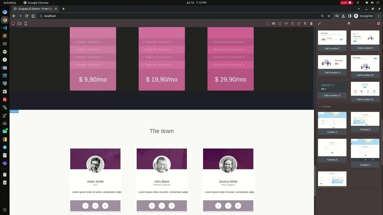 Grapesjs editor YouTube