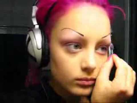 Pink goth makeup