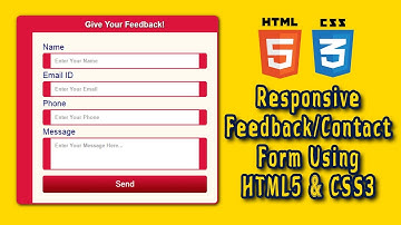Responsive Contact/Feedback Form Design Using HTML5 & CSS3 | Web Design Tutorial | Part 1