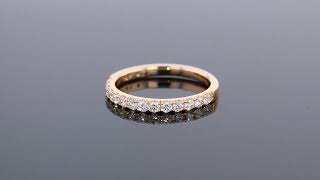 Wide Classic Half Diamond Pave Band (Yellow Gold) - F4428