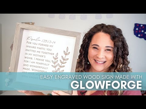 The EASIEST Glowforge Engraved Wooden Sign - No Tools Needed!