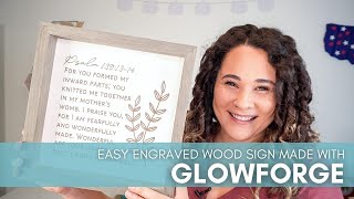 The EASIEST Glowforge Engraved Wooden Sign - No Tools Needed!