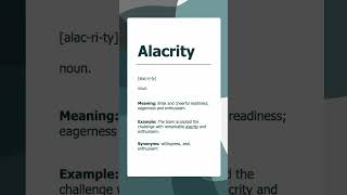 #alacrity #wordoftheday #learnenglish #englishvocabulary #vocabularybuilder #advancedenglish
