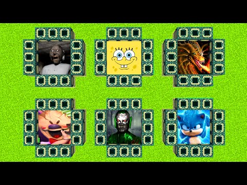 Minecraft PE : DO NOT CHOOSE THE WRONG END PORTAL! (Granny, Spongebob, Sonic & Dipsy Slendytubbies)