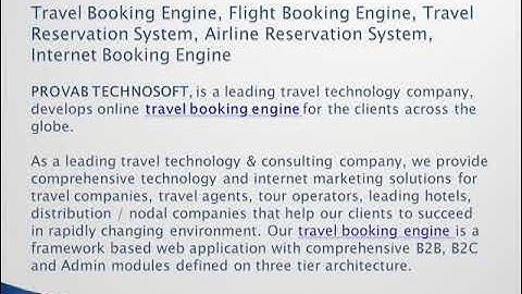Travel Booking Engine Development, Flight Reservation System