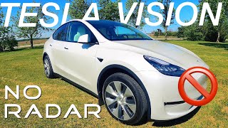 First Look TESLA VISION with NO Radar | 2021 Model Y