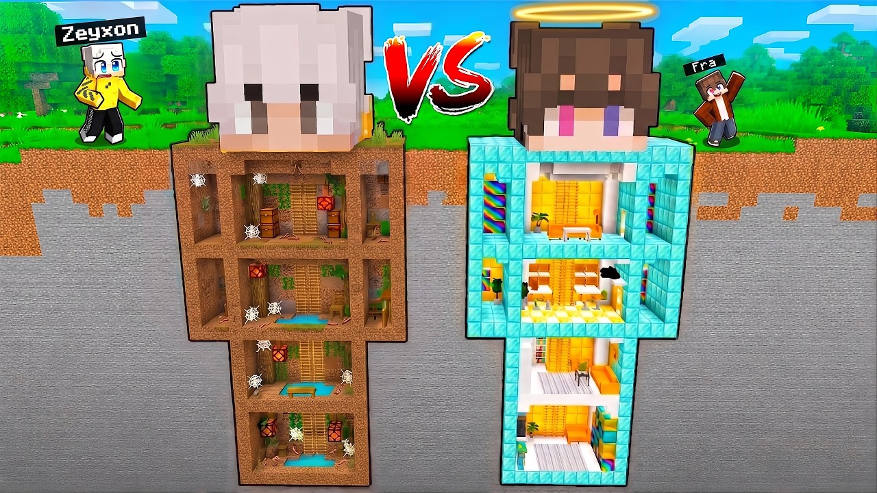 Base nella STATUA POVERA vs Base nella STATUA MILIONARIA in Minecraft!