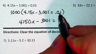 Solving Equations with Rational Numbers Clearing Decimals