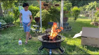 BALI OUTDOORS Backyard Fire Pit w/Cooking Grill: First Impression | Our Gift To Dad On Father's Day