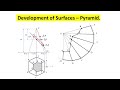 Development of surfaces  hexagonal pyramid  truncated pyramid  engineering graphics  eg  tamil