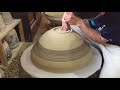 【porcelain】potter's wheel ・big bowl/【陶芸】高台削り・白磁大鉢