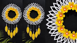 Quick and Easy Paper wall hanging | Diy paper craft for home decoration | Paper flower wall decor