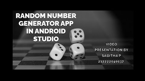 Random Number Generator App in Android Studio
