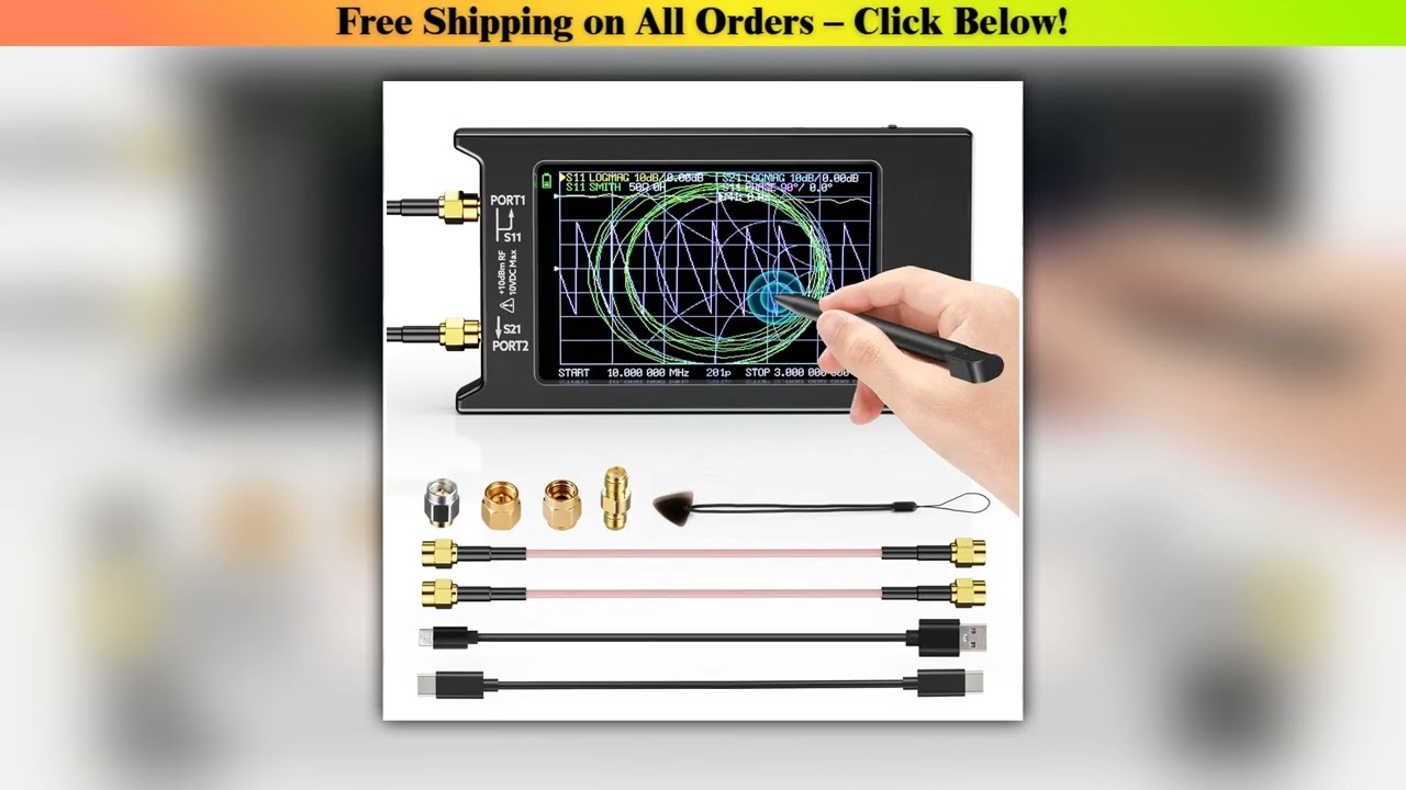 2022 New Updated NanoVNA-H4 4inch Vector Network Analyzer 10k-1.5GHz HF VHF UHF Antenna Analyzer