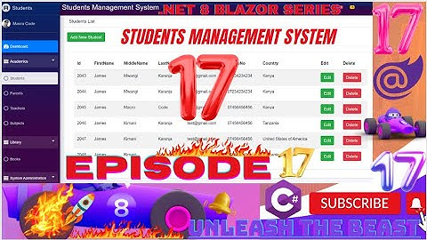 EPISODE 17: How to Create Blazor Students CRUD App with Admin LTE in NET8.0,EF Core,SQL Server EP17💥