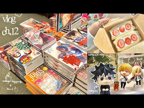 vlog ch.12 ૮ • ﻌ - ა // nendoroid unboxing, manga shopping + haul, what i eat (ft.buyee)