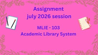 Mlis ignou assignment code mlie -103. #ignousolvedassignment #mlis #library #ignou
