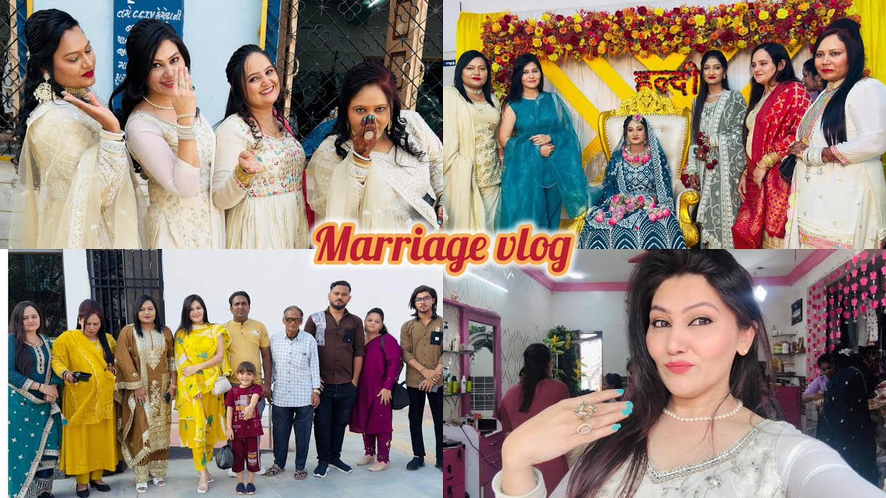 2026 ka first vlog‘‘ham charo sister gaye marriage attend karne🤗meresath kyahuaa hairstyle ka rate￼😱