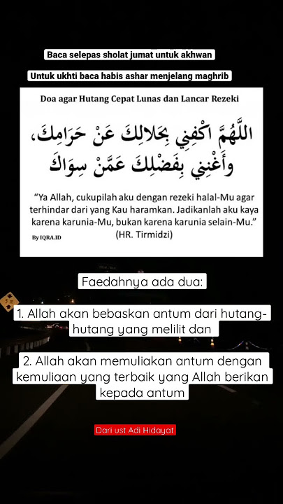 Baca doa ini di hari jumat, dari Ust Adi Hidayat