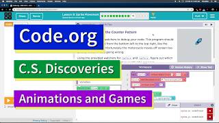 Sprite Movement Lesson 12.8 Practice B Watching the Counter Pattern (9.11, 2019) Code.org Tutorial