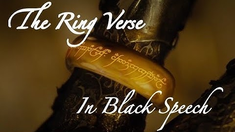 The Ring Verse (In Black Speech)