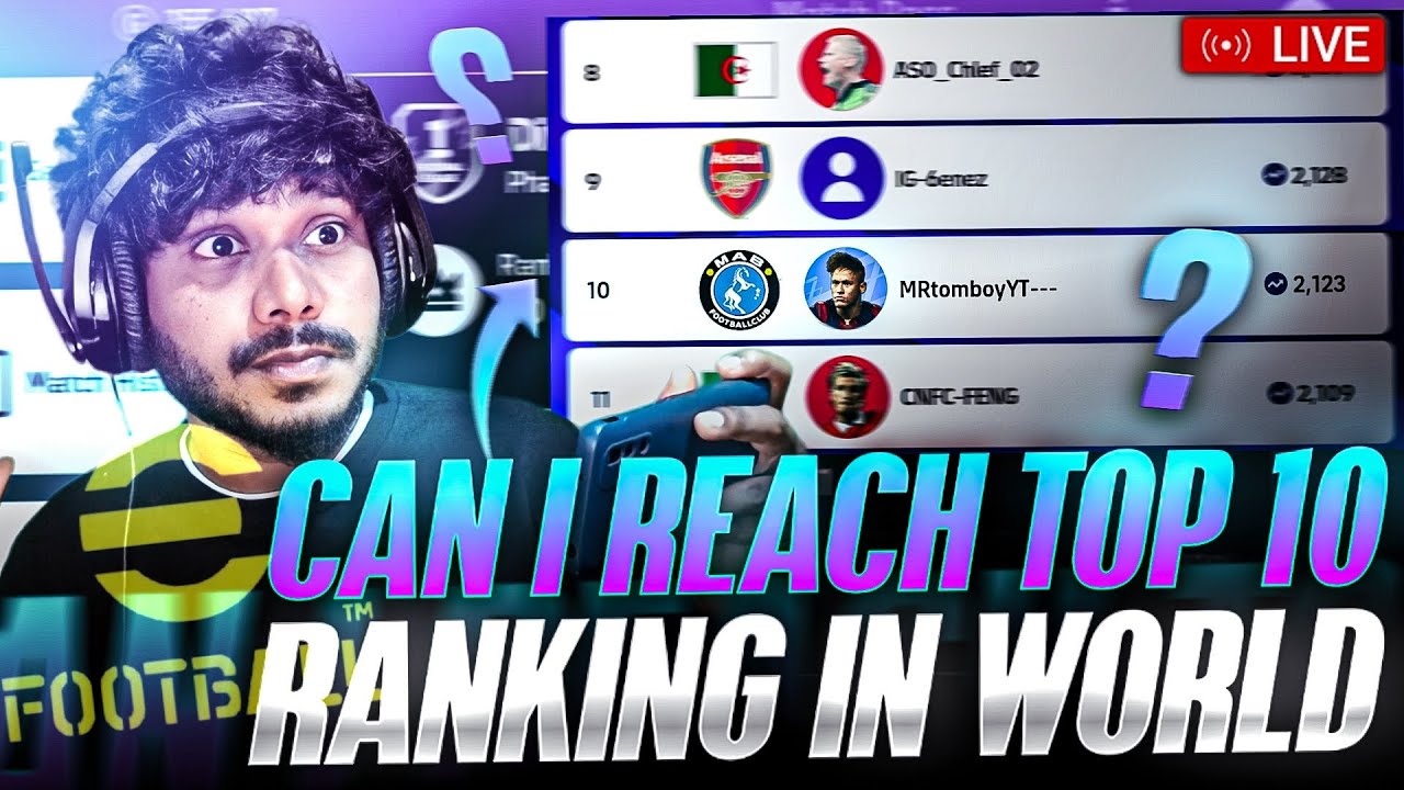 CAN WE REACH RANK 1 IN THE WORLD? RANKPUSH IN MAIN ACC 🛑 EFOOTBALL LIVE #efootball
