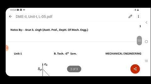 6ME4-04,L5, Design of Member Subjected to Combined, Steady & Alternating Stresses(U1) by Arun Singh