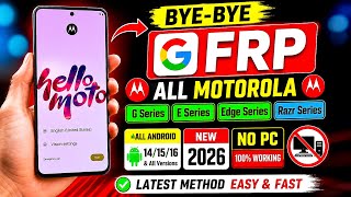 NEW Motorola FRP Bypass Android 16 Bypass Google Lock Without PC 2026 Update Method