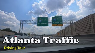 Driving Tour: Altanta Georgia Traffic - Perimeter Mall to Downtown on a Saturday 40 Minutes