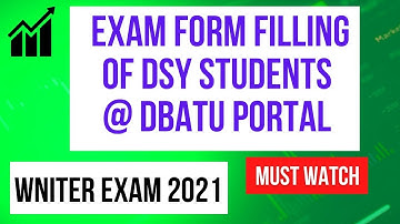 DBATU: B.Pharmacy, DSY Exam form Filling  Process for Winter Exam 2021.