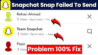 Snapchat snap sending problem | Snapchat snap failed to send | Snapchat message sending problem