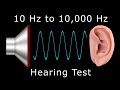 10 Hz to 10,000 Hz Frequency Hearing Test