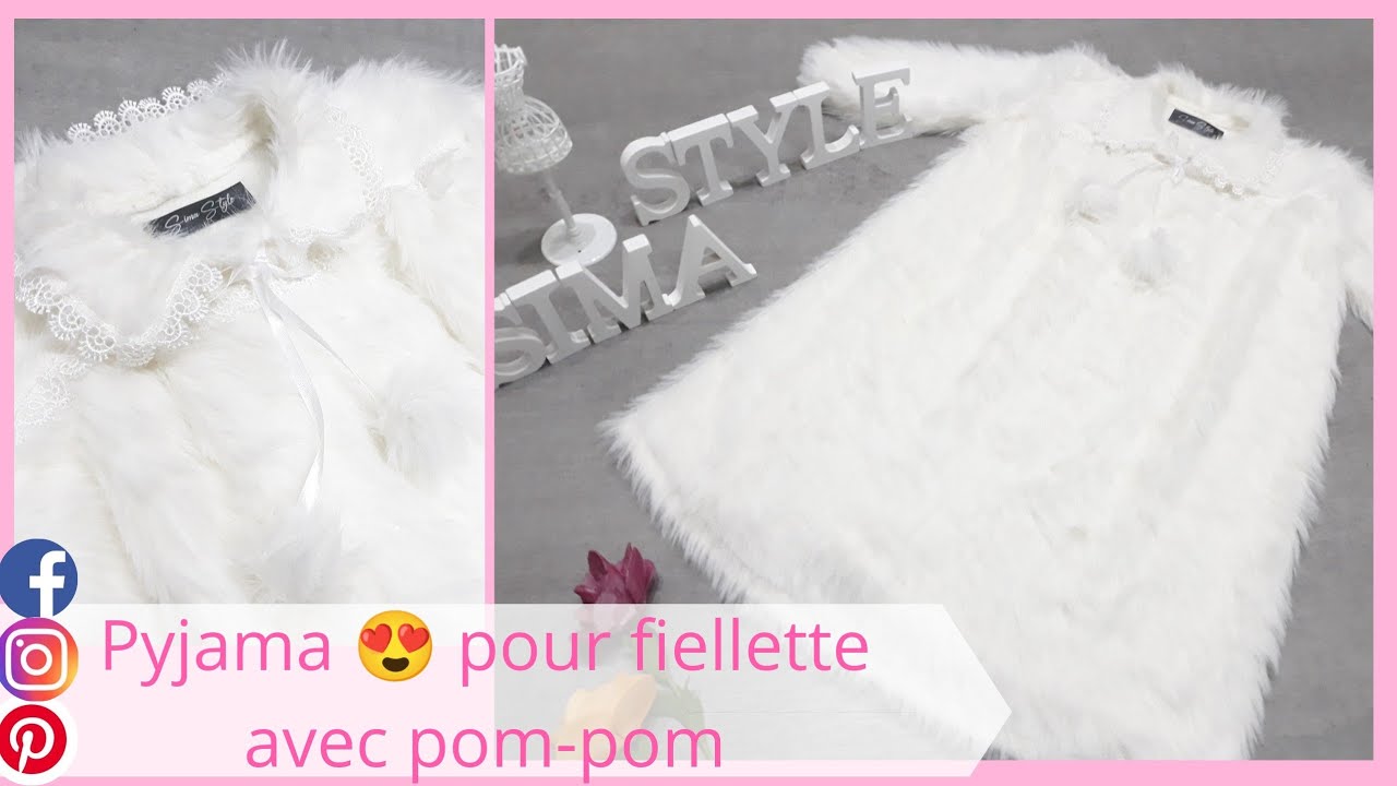 pyjama 😍 pour fillette avec pom-pom