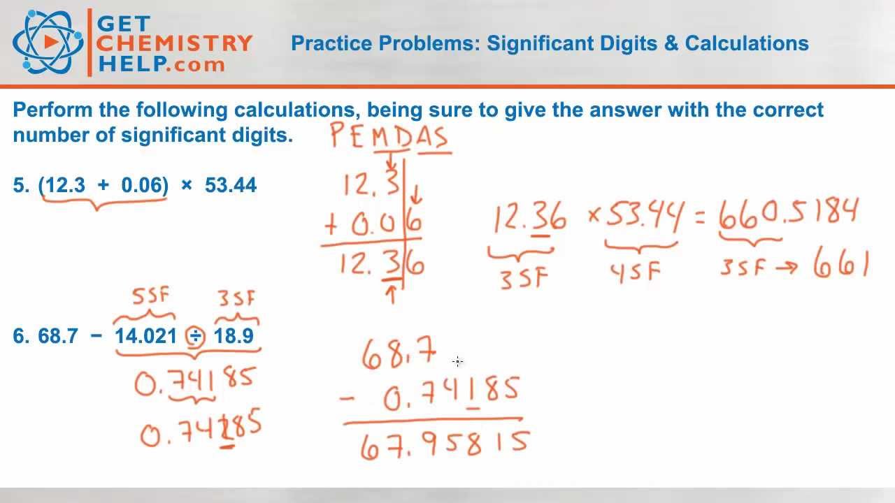 Chemistry Practice Problems: Significant Digits & Calculations For Significant Figures Worksheet With Answers