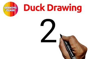 How to draw a Duck from number 2 l Drawing from numbers l Easy drawing l Duck drawing for beginners