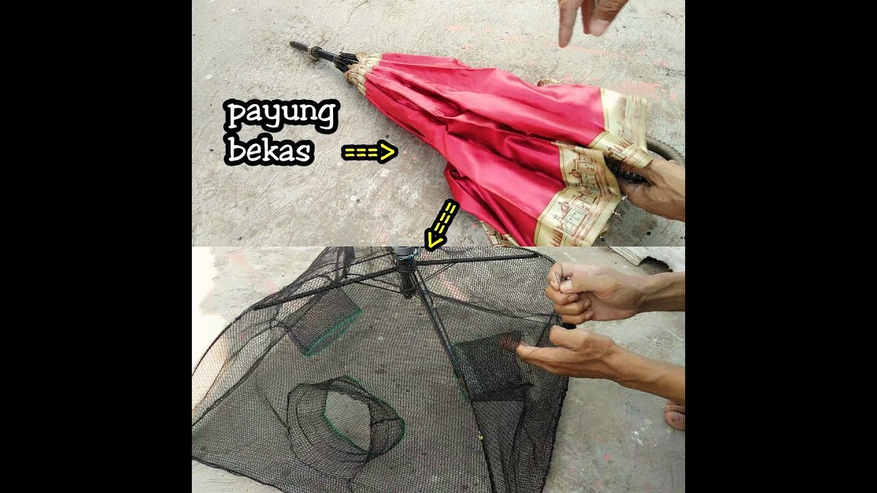  CARA  MEMBUAT  BUBU  PAYUNG DARI PAYUNG BEKAS BUBU  UDANG 