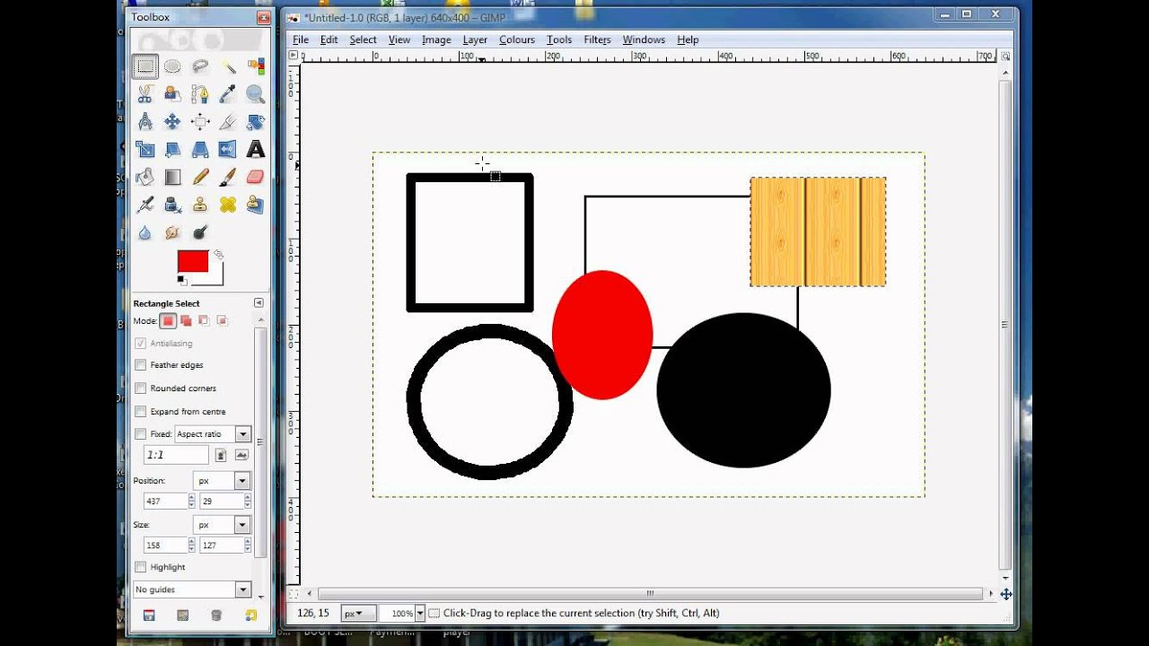 Gimp Tips Draw / Add Basic Shapes Circle Square