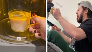 Woman makes British boyfriend and American Cup Of Tea // COUPLE PRANKS