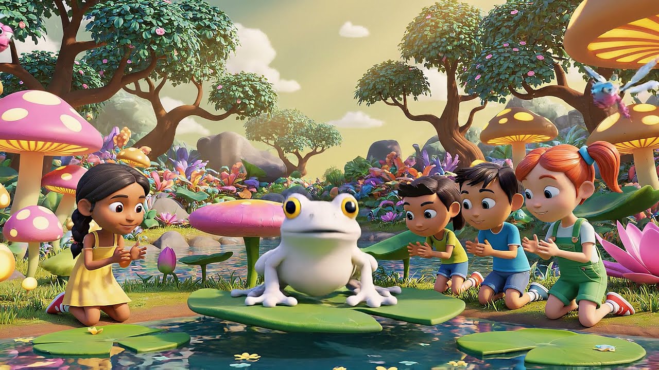 Nine Little Toy Frogs Hop Hop Hop | Nursery Rhymes for Kids & Baby Songs