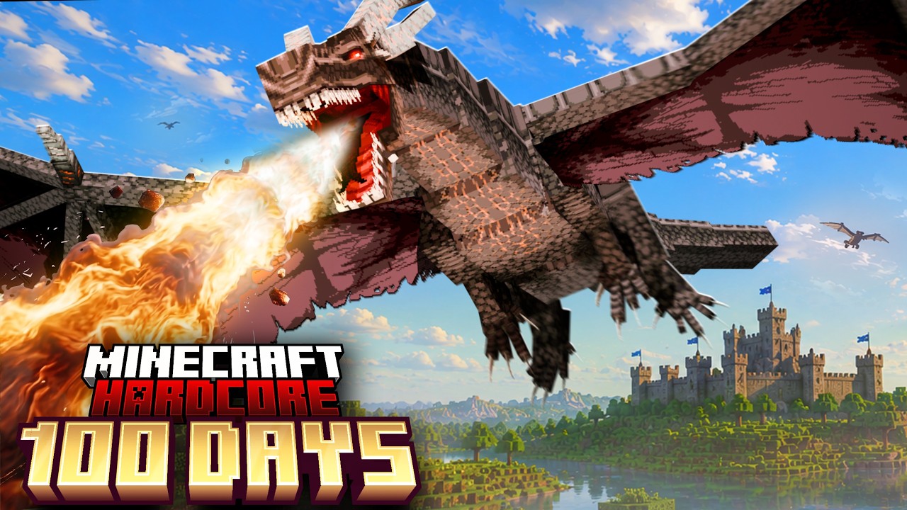 100 Days in WORLD OF DRAGONS in Hardcore Minecraft