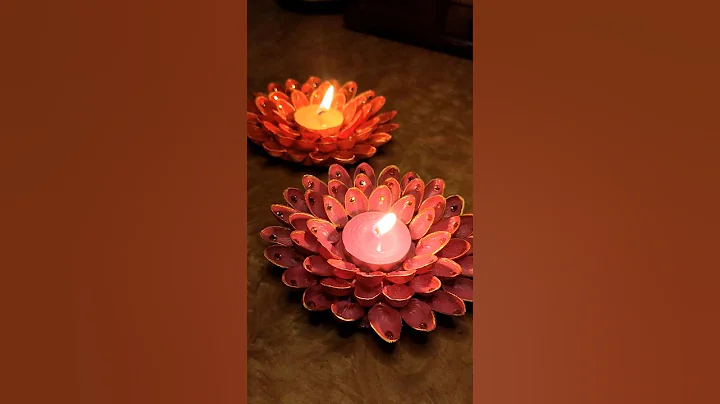 Pistachio Shells Candle Holder 🪔 #shortsviral #diwalicandle #candleholderdiy #diy #diwalidecorideas
