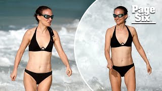 Natalie Portman 43 shows off her bikini body in St Barts over the holidays
