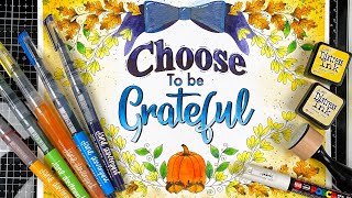 Autumn Coloring on Watercolor Paper [Distress Ink & Mermaid Markers]